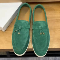 Summer Walk Moccasins Suede Loafers Shoes Women Spring Autumn Fashion Causal Leather Metal Pendant Flat Mules Shoes