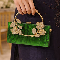 Flower Acrylic Dinner Bag, Single Shoulder, Oblique Cross, Wedding Banquet Handbag