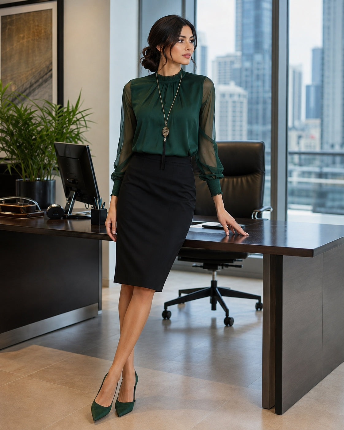 Women's Chiffon Shirt Stand Collar Base Layer Top Fashion Sexy Mesh Lace Trim Long Sleeve Blouse Natalia Home Fashion    Natalia Home Fashion
