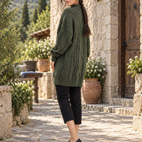 Women's Sweater Thick Two Lapels Retro Thick Thread Twist Dress Natalia Home Fashion    Natalia Home Fashion
