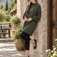 Women's Sweater Thick Two Lapels Retro Thick Thread Twist Dress Natalia Home Fashion    Natalia Home Fashion
