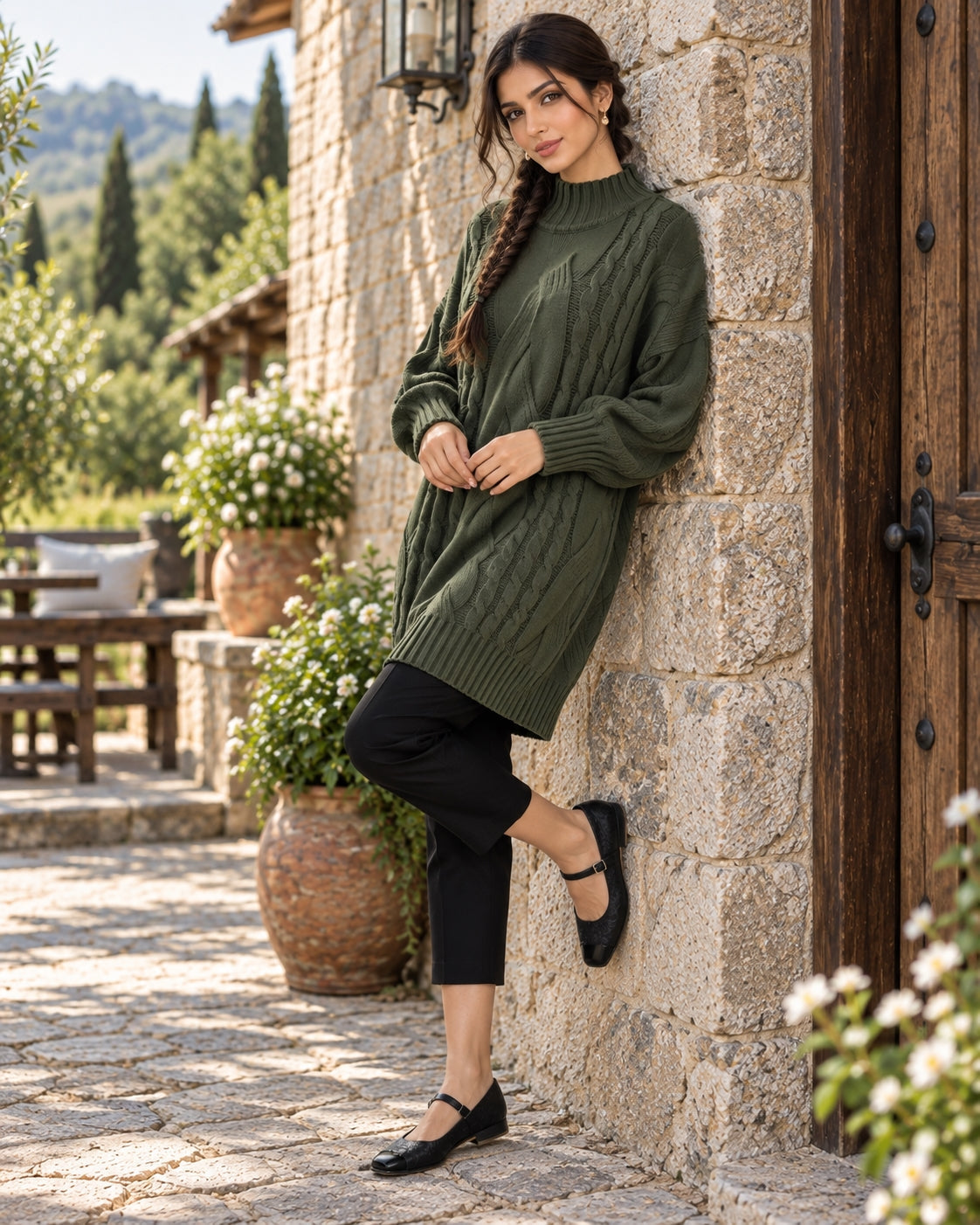 Women's Sweater Thick Two Lapels Retro Thick Thread Twist Dress Natalia Home Fashion    Natalia Home Fashion