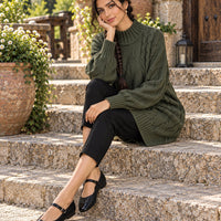 Women's Sweater Thick Two Lapels Retro Thick Thread Twist Dress Natalia Home Fashion    Natalia Home Fashion