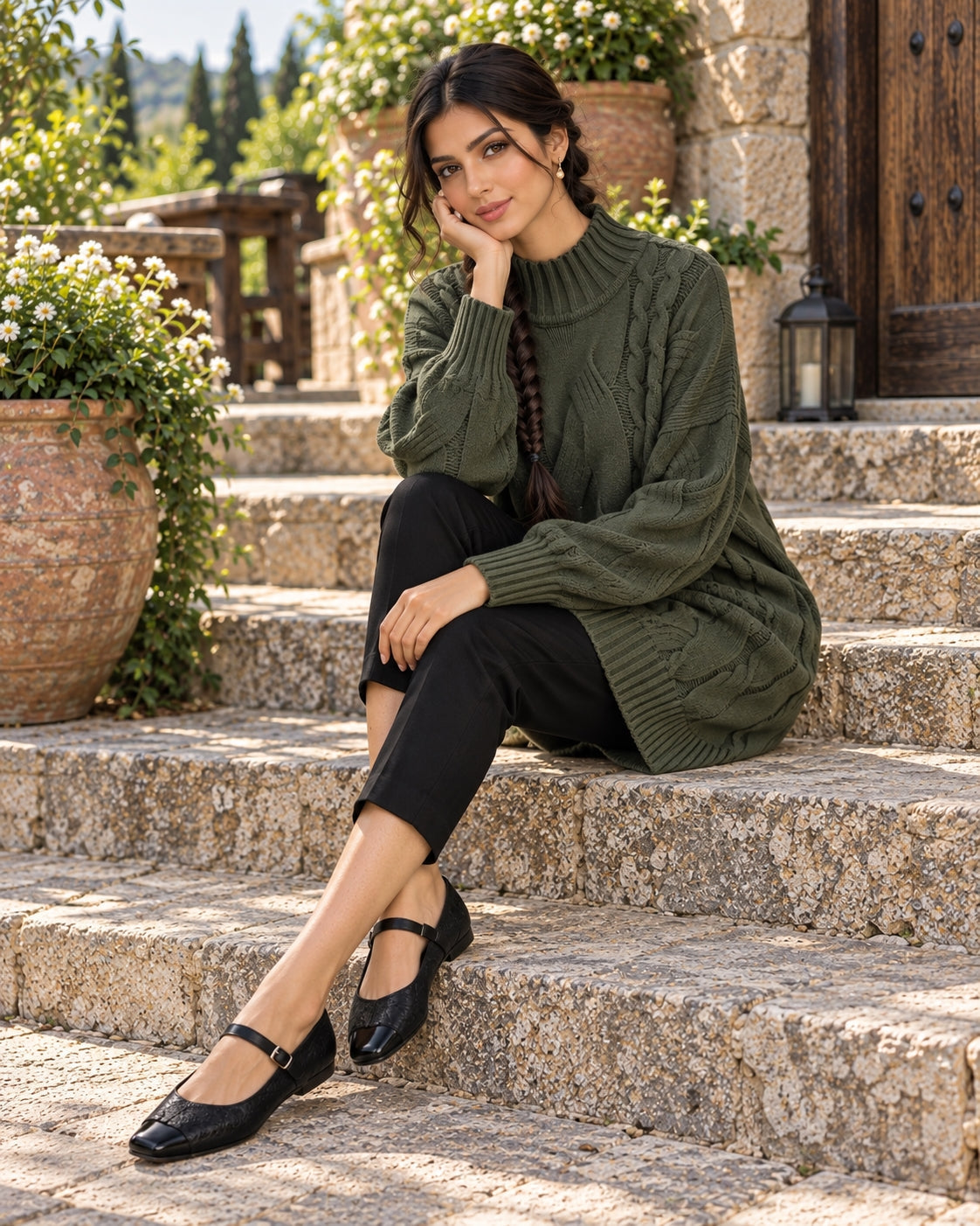 Women's Sweater Thick Two Lapels Retro Thick Thread Twist Dress Natalia Home Fashion    Natalia Home Fashion