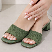 Women Slippers Open Toe Comfort Slippers Women Fashion Fly Weave Outdoor Sandals Women Medium Heel Slippers - Natalia Home Fashion