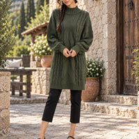 Women's Sweater Thick Two Lapels Retro Thick Thread Twist Dress Natalia Home Fashion    Natalia Home Fashion