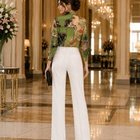 Slim Floral Long-sleeved Shirt Loose Printed Top for Women