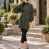 Women's Sweater Thick Two Lapels Retro Thick Thread Twist Dress Natalia Home Fashion    Natalia Home Fashion