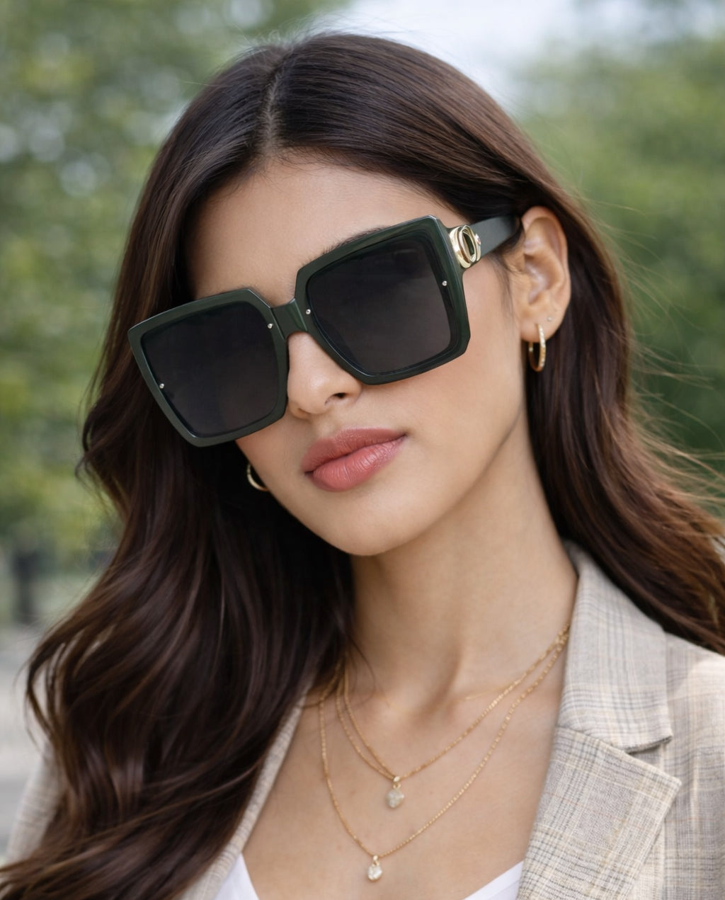 Large Frame Square Sunglasses Women's Brand Designer Fashion Sun Glasses Women Outdoor Travel Eyewear