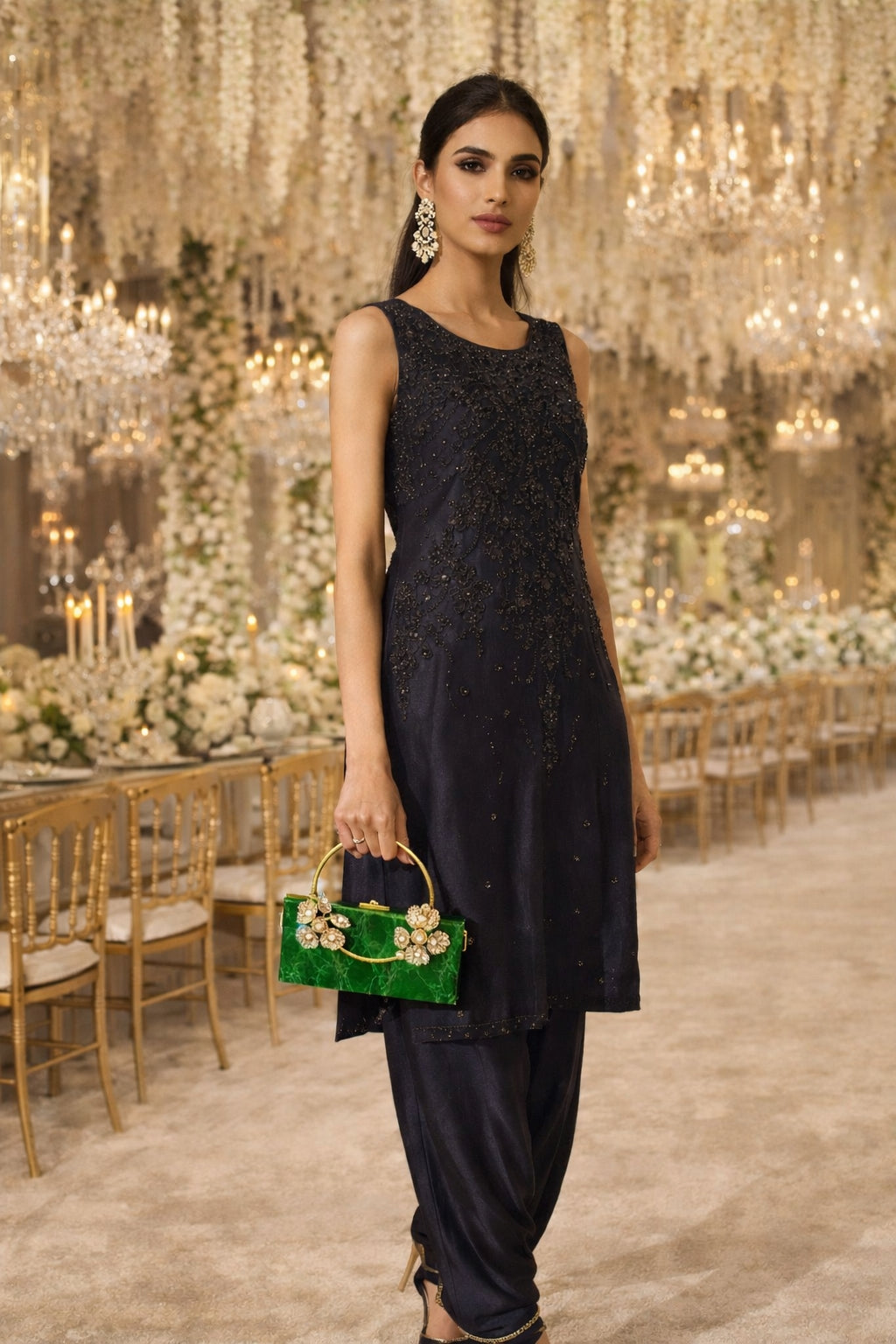 Flower Acrylic Dinner Bag, Single Shoulder, Oblique Cross, Wedding Banquet Handbag