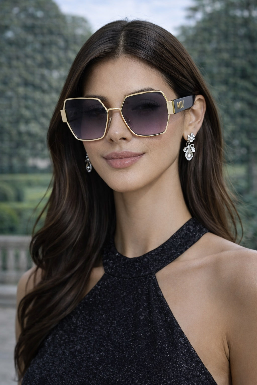 High Quality Rectangle Sunglasses Women Metal Frame Glasses Fashion Designer Vintage Eyewear UV