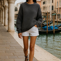 Women Solid Thick Knitted Sweater Long Sleeve Oversized Sweater Female Casual O-Neck Loose Pullovers Sweater