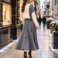 Women's Cable Knit Two Piece Set: High Neck Long Sleeve Sweater & A-Line Midi Skirt, Casual Elegant Pullover Outfit Natalia Home Fashion    Natalia Home Fashion