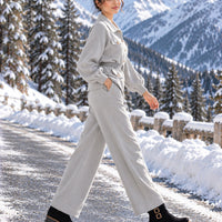 Fashionable, Simple and Elegant, Knitted Knitted with A Wide Leg Pants, A Two-piece Set Natalia Home Fashion    Natalia Home Fashion