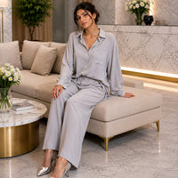 Cotton and Linen Shirt Suit High Waist Loose Trousers Elegant Women Sets Two Piece Set for Women Natalia Home Fashion    Natalia Home Fashion