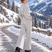 Fashionable, Simple and Elegant, Knitted Knitted with A Wide Leg Pants, A Two-piece Set Natalia Home Fashion    Natalia Home Fashion