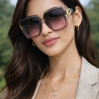Large Frame Square Sunglasses Women's Brand Designer Fashion Sun Glasses Women Outdoor Travel Eyewear