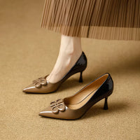 Woman's High Heels Black  New Lacquer Leather Women's Business Wedding Shoes 7cm