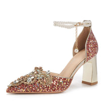 Crystal Women Wedding Shoes Rhinestone High Heels Ankle Strap Stilettos Women Crystal Party Dress Sandals