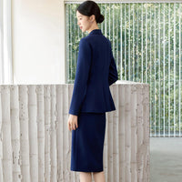 Elegant Professional Suit Dress Two-Piece Set Workwear Beauty Salon Uniform Long Sleeve Formal Outfit Polyester Fiber
