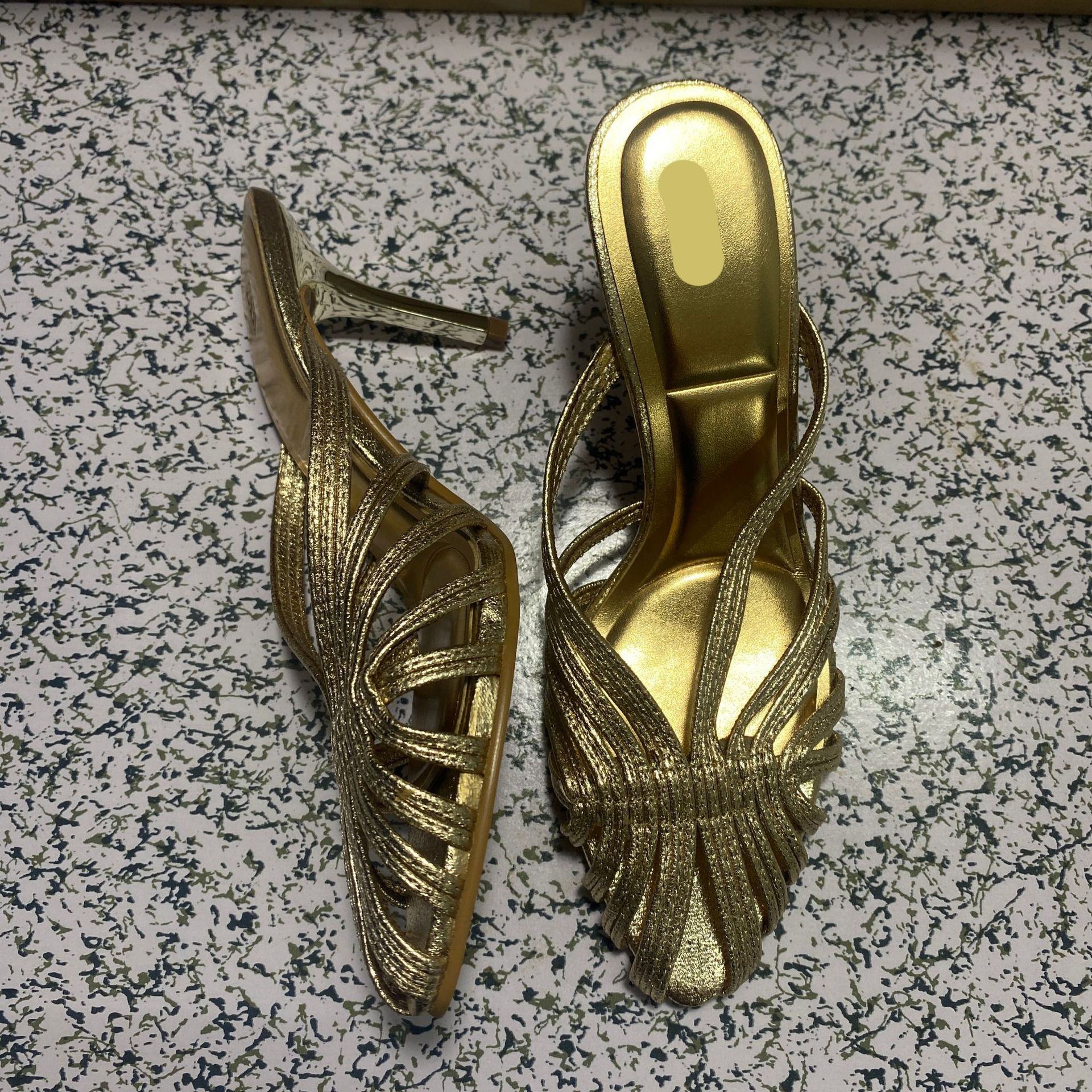 High Heels Summer Women Roman Sandals Casual Elegant Stiletto Breathable Hollow Design Female Party Mules Shoes - Natalia Home Fashion