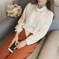 Summer Style Ring Buckle Design Lantern Sleeve Hooded Chiffon Long Sleeve Base Shirt Women's Top