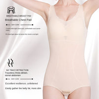 Warm Shapewear Bodysuit Women Winter Thick Thermal Abdominal Compression Body Shaper Bodysuit with bras