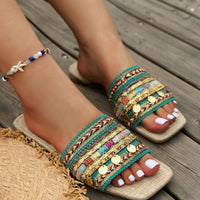 Women's Sandals Summer Flat-bottomed Retro Toe Ladies Sandals