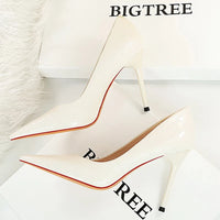 Woven Pattern Woman Pumps Patent Leather Pumps Shoes Women High Heels Lady Stiletto Sexy Party Shoes