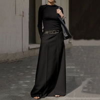 Urban Women's High Street Skirt Solid Color H-line High Waist Floor Length Skirts Loose Fit Casual Bottoms