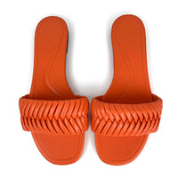 Leather folded style indoor and  outdoor wild beach non-slip women flat slippers casual home durable Mules