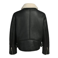 Turn Down Collar Genuine Sheepskin Real Leather Coat Zipper Winter Women Soft Shearling Fur Jacket Natalia Home Fashion    Natalia Home Fashion