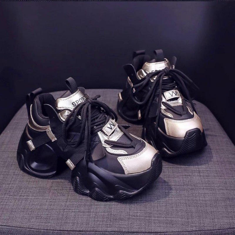 Chunky Sneakers Women Block Style 8cm Platform Lightweight & Versatile Casual Sports