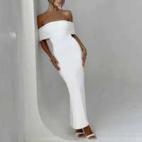 shoulder Sleeveless bodycon dress Club Party Long Dress Elegant Strapless Backless Sexy Maxi Dress