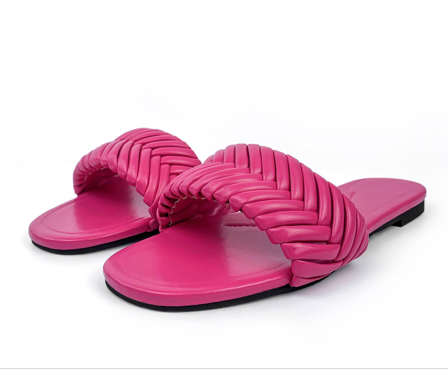 Leather folded style indoor and  outdoor wild beach non-slip women flat slippers casual home durable Mules