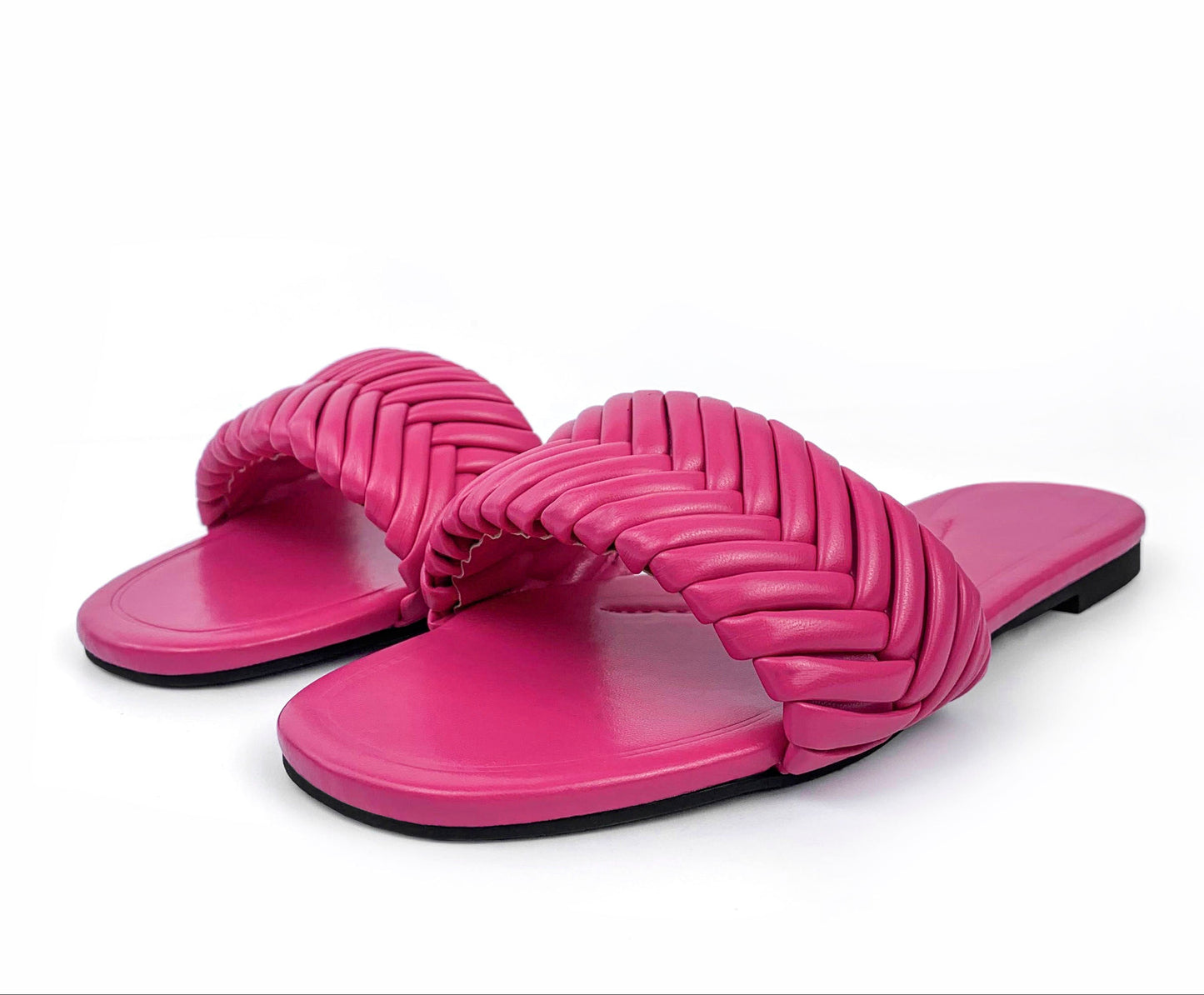 Leather folded style indoor and  outdoor wild beach non-slip women flat slippers casual home durable Mules