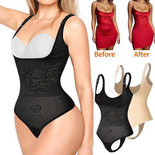 Women Shapewear Bodysuit Seamless Tummy Control Shapewear Waist Trainer Thong Body Shaper Slimming Underwear