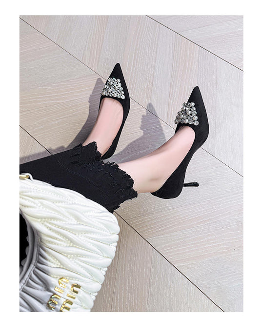 Style High-Grade French High Heels Fashion Rhinestone Wedding Shoes Bridal Shoes
