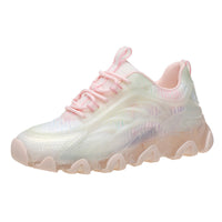 Women's Mesh Dad Shoes Breathable Running Sports Sneakers Hollow out Casual Glow in Dark Chunky Rubber Sole