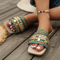Women's Sandals Summer Flat-bottomed Retro Toe Ladies Sandals