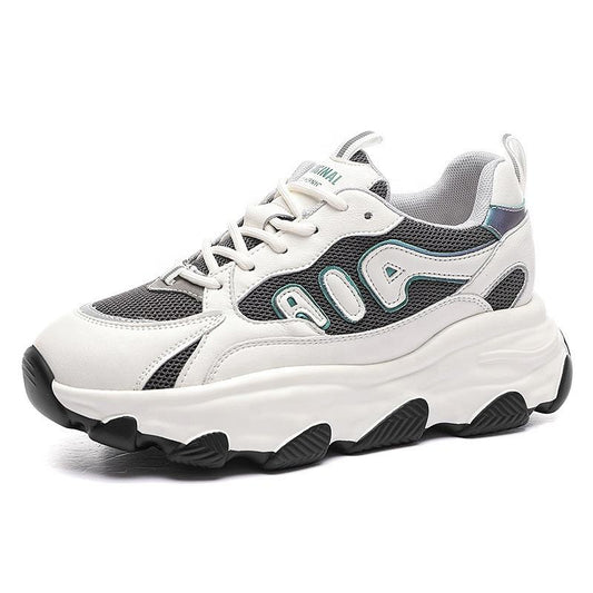 Comfortable Mesh Upper Thick Bottom Women Shoes Fashionable Women's Sport Shoes Breathable Lightweight Slip-Resistant