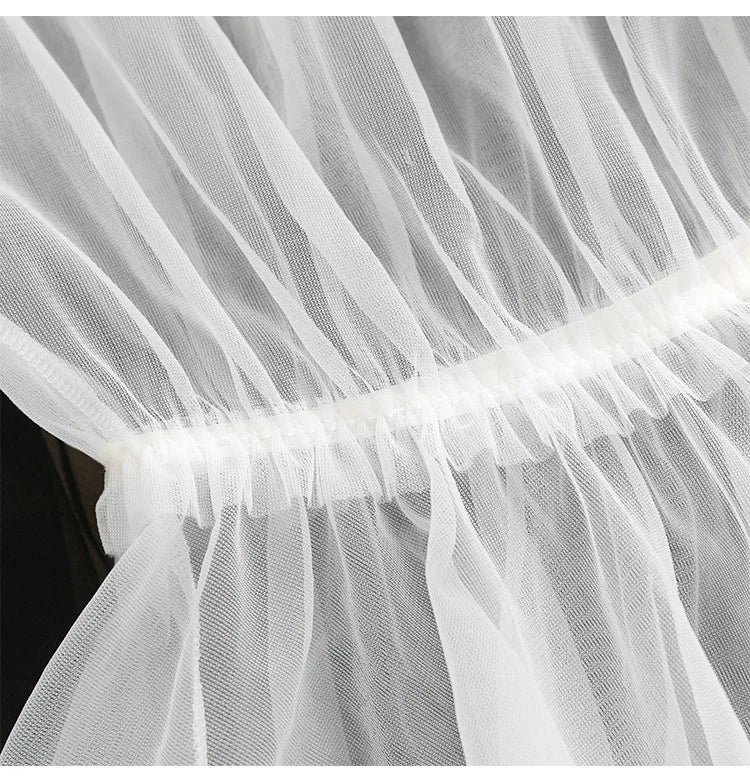 Tulle Temptation Sexy Lingerie Princess Dress Sexy Sleepwear Word Shoulder Mesh Tutu Night Dress Nightgowns Women
