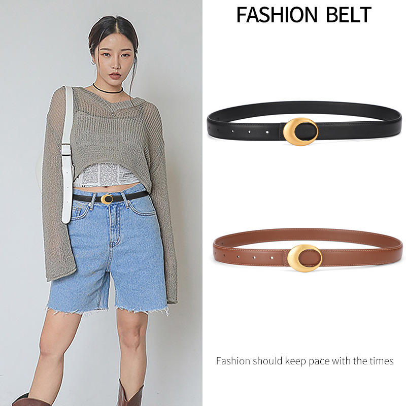 Women's Genuine Leather Belt Fashion Women's Belt Trendy  Cowhide Trendy Belt