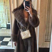 Ladies Faux Leather Long Coats Femme Pockets Soft Mink Fur Women Trendy Street Style Loose Short Outwear Winter - Natalia Home Fashion