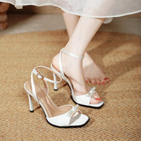Elegant Women's Sandals Super High with Bow heel Thin High Heels Dress Shoes Ladies Office Pumps Heeled Sandals