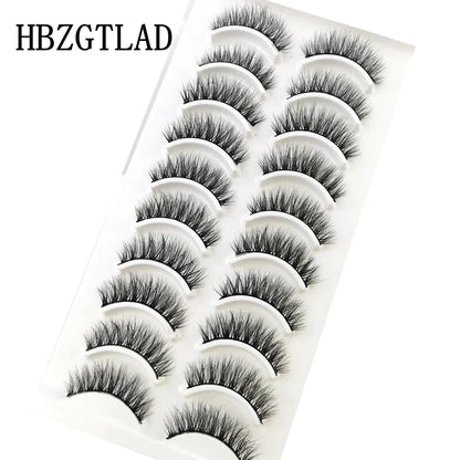10 pairs natural long 3D mink false eyelashes fake lashes makeup kit Mink Lashes extension eye lashes short eyelashes Natalia Home Fashion    Natalia Home Fashion