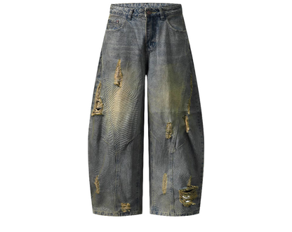 Retro High Street Wide Leg Denim Jeans Women Summer Wasteland High Waist Loose Straight Long Trousers Natalia Home Fashion    Natalia Home Fashion