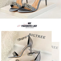 Open Toe Rhinestones Sandals Women New Designer Sexy High Heels Sandals Female Shoes Summer Heeled Sandals