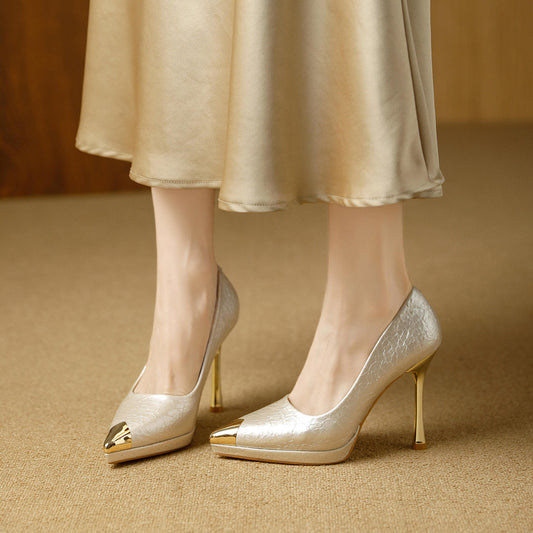 Elegant Heel Women's Shoes Party Style Comfortable Waterproof Platform Hollow out Design Fashion