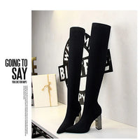 Sexy Slim Over-the-Knee High Heel Knee High Boots Women Long Boots Metal Heel Shoes